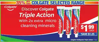 Direct Chemist Outlet Colgate Toothpaste Triple Action 110g offer