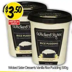NQR Wicked Sister Desserts Vanilla Rice Pudding offer