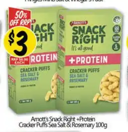 NQR Amott's Snack Right +Protein Cracker Puffs Sea Salt & Rosemary offer