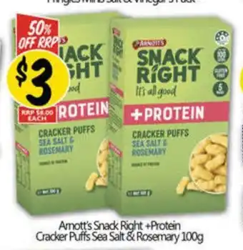 NQR Amott's Snack Right +Protein Cracker Puffs Sea Salt & Rosemary offer