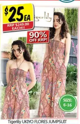 NQR Tigerlily ukiyo flores jumpsuit offer