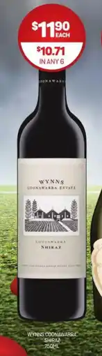 Harry Brown Wynns coonawarra shiraz offer