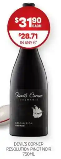 Harry Brown Devil's corner resolution pinot noir offer