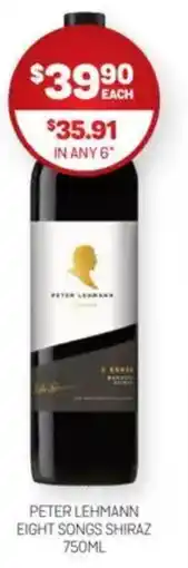 Harry Brown Peter lehmann eight songs shiraz offer