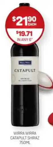 Harry Brown Wirra wirra catapult shiraz offer