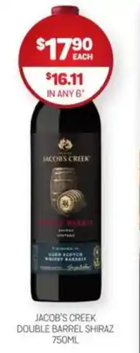 Harry Brown Jacob's creek double barrel shiraz offer