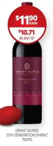 Harry Brown Grant burge 5th generation shiraz offer