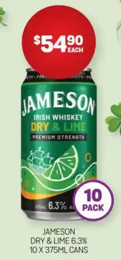 Harry Brown Jameson dry & lime 6.3% offer