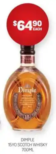 Harry Brown Dimple 15yo scotch whisky offer