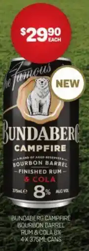 Harry Brown Bundaberg campfire bourbon barrel rum & cola 8% offer