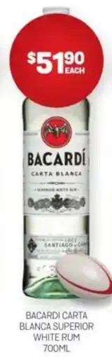 Harry Brown Bacardi carta blanca superior white rum offer