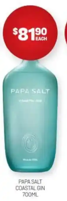 Harry Brown Papa salt coastal gin offer