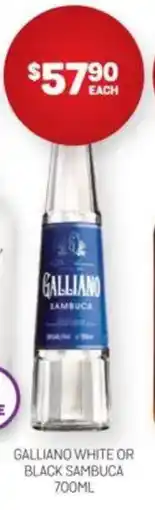 Harry Brown Galliano white or black sambuca offer