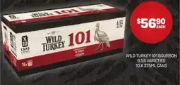 Harry Brown Wild turkey 101 bourbon 6.5% varieties offer