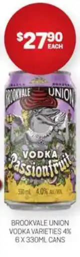 Harry Brown Brookvale union vodka varieties 4% offer