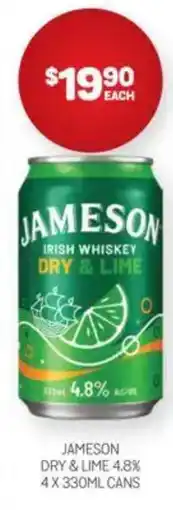 Harry Brown Jameson dry & lime 4.8% offer