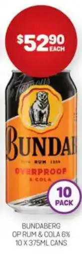 Harry Brown Bundaberg op rum & cola 6% offer