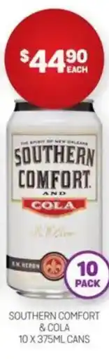 Harry Brown Southern comfort & cola offer