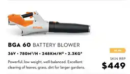 STIHL BGA 60 BATTERY BLOWER offer