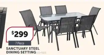 Stratco Sanctuary steel dining setting offer