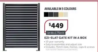 Stratco Ezi-slat gate kit in a box offer