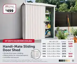 Stratco Handi-Mate Sliding Door Shed offer