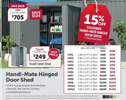 Stratco Handi-Mate Hinged Door Shed offer