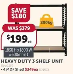 Stratco Heavy duty 3 shelf unit offer