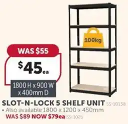 Stratco Slot-n-lock 5 shelf unit offer