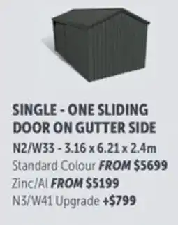 Stratco Single-one sliding door on gutter side offer