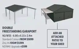 Stratco Double freestanding garaport offer