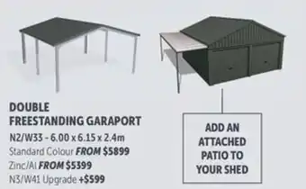 Stratco Double freestanding garaport offer