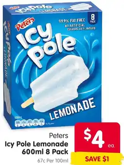 Spar Icy Pole Lemonade offer