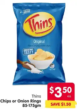 Spar Chips or Onion Rings offer