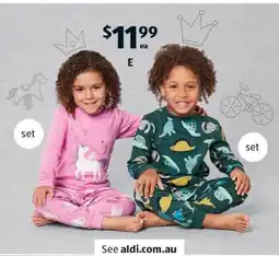 ALDI Children's Knit PJ Set offer