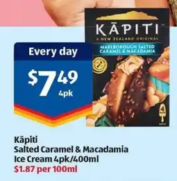 ALDI Salted Caramel & Macadamia Ice Cream offer