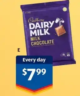 ALDI Cadbury Dairy Milk Chocolate Block offer