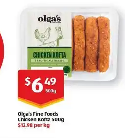 ALDI Olga's Fine Foods Chicken Kofta offer