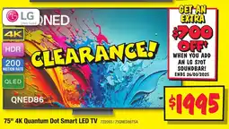 JB Hi-Fi 75" 4K Quantum Dot Smart LED TV offer