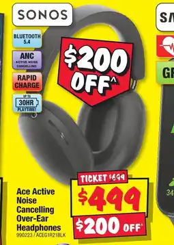 JB Hi-Fi Ace Active Noise Cancelling Over-Ear Headphones offer