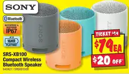 JB Hi-Fi SRS-XB100 Compact Wireless Bluetooth Speaker offer