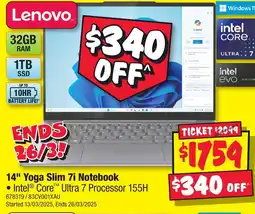 JB Hi-Fi 14" Yoga Slim 7i Notebook offer