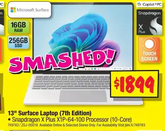 JB Hi-Fi 13" Surface Laptop (7th Edition) offer