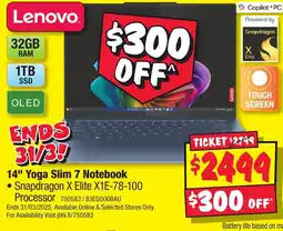 JB Hi-Fi 14" Yoga Slim 7 Notebook offer