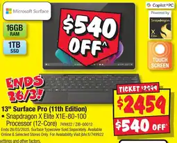 JB Hi-Fi 13" Surface Pro (11th Edition) offer