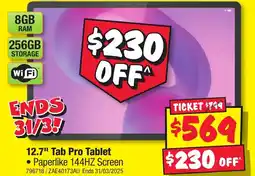 JB Hi-Fi 12.7" Tab Pro Tablet offer