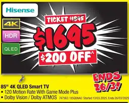 JB Hi-Fi 85" 4K QLED Smart TV offer