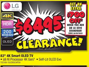 JB Hi-Fi 83" 4K Smart OLED TV offer