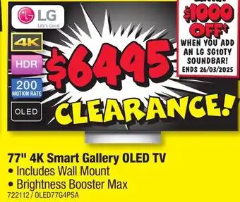 JB Hi-Fi 77" 4K Smart Gallery OLED TV offer