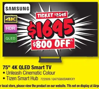 JB Hi-Fi 75" 4K QLED Smart TV offer